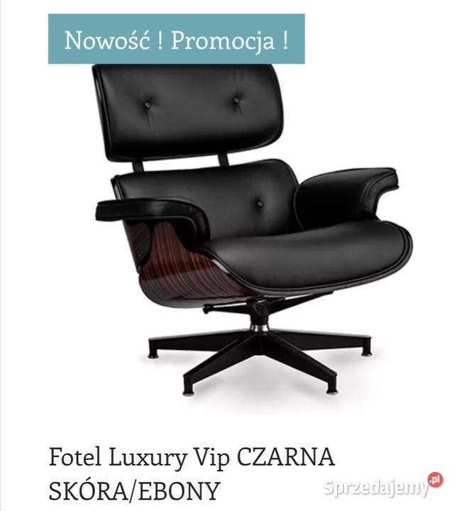 Fotel czarny  skórzany VIP Luxury Darmowa dostawa