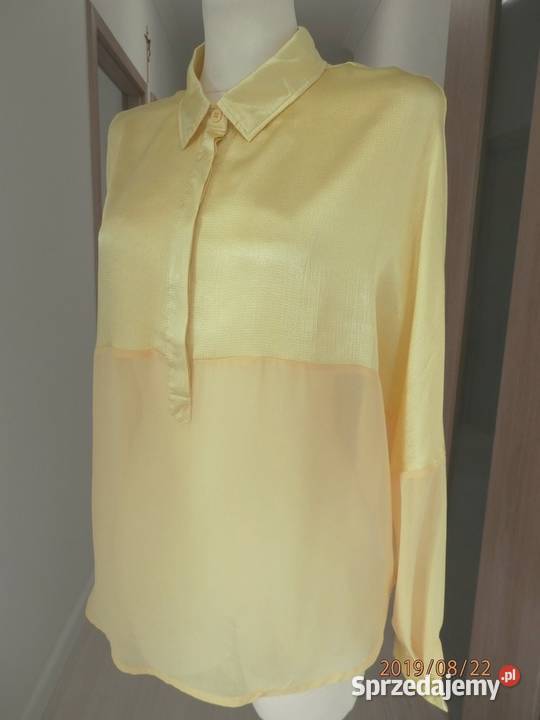 Bluzka Koszula Francuska Cytrynowy Kolor Żółta długi