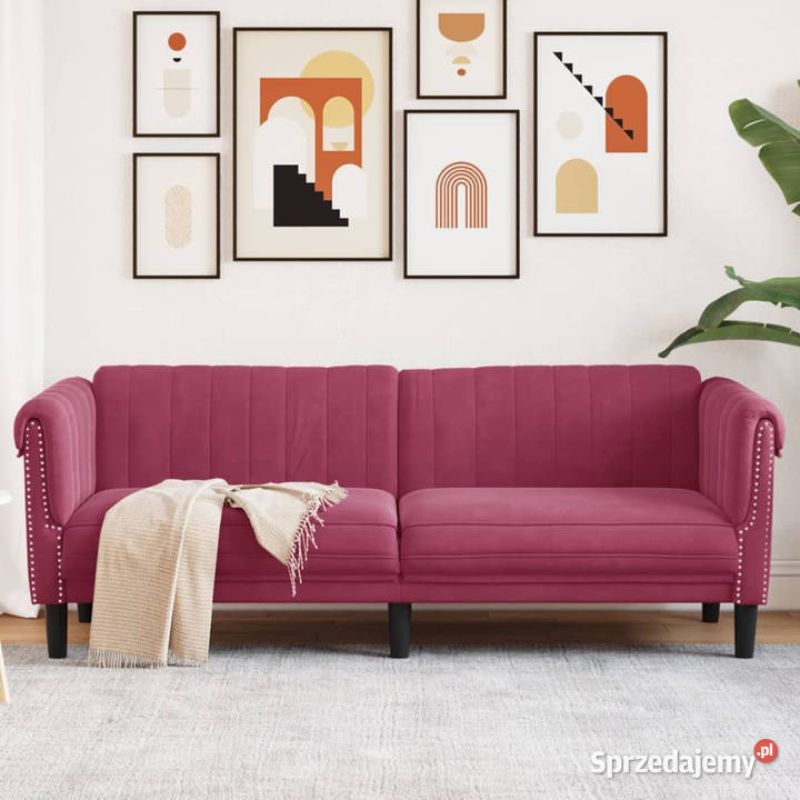 Sofa 3osobowa winna czerwień tapicerowana Warszawa