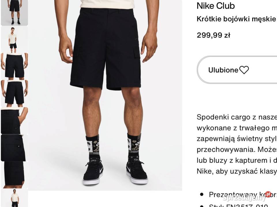 Spodnie Bojówki Krótkie Cargo Czarne Męskie NIKE lubuskie Nowa Sól sprzedam