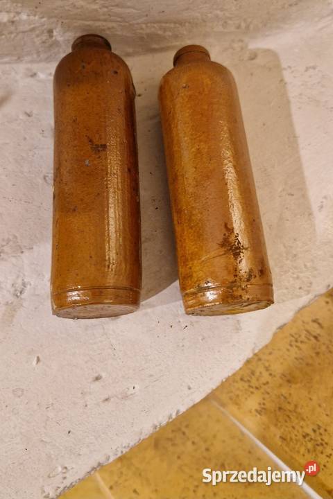 Butelki ceramiczne stare x 2 butelki miniaturki lubelskie