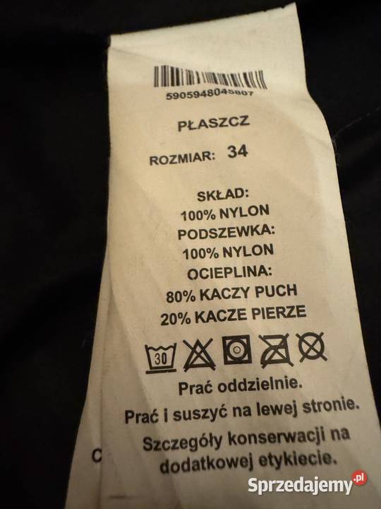 Płaszcz damski kurtka Solar XS pikowana puchowa śląskie