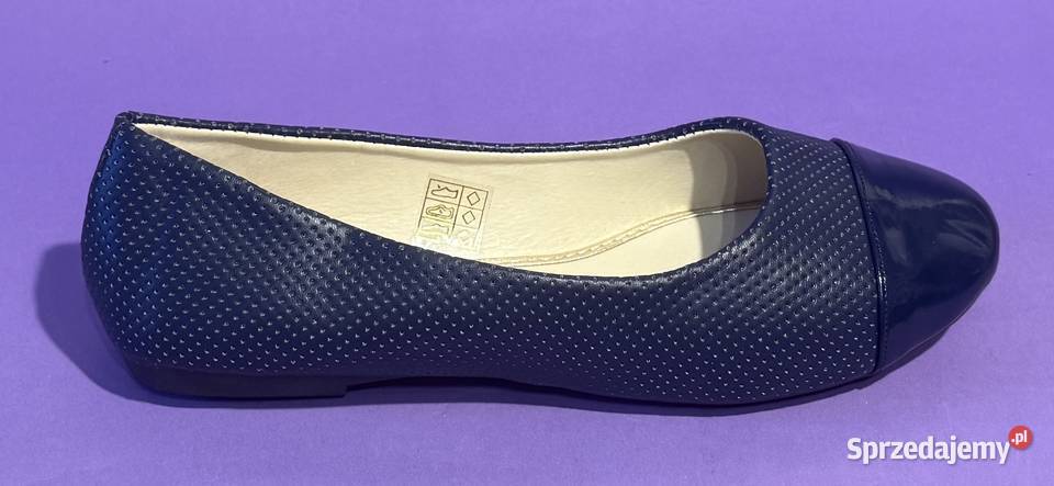 Granatowe baleriny połysk rozmiar 38 BAL9 Balerinki Żyrardów sprzedam