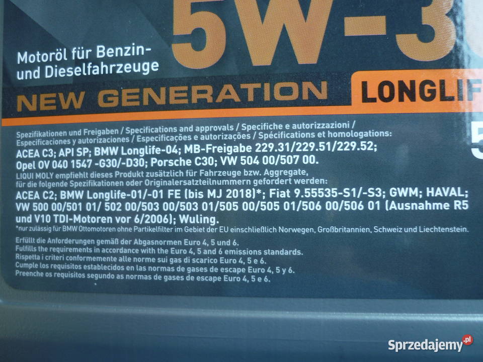 Olej LIQUI MOLY TOP TEC 4200 5W30 5L VW 504 Poznań