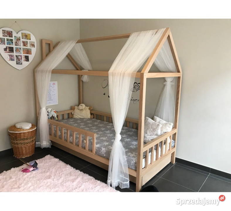 Dębowe łóżko domek dziecięce 160 x 80 Poznań