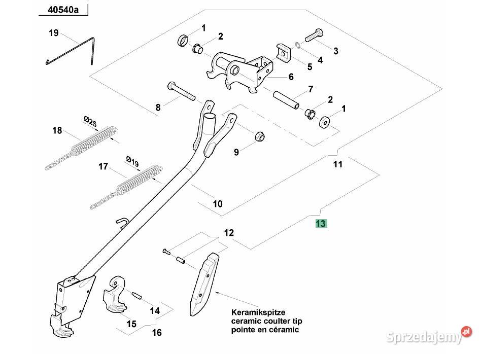Redlica długa stopkowa Kverneland AC494853 Olsztyn sprzedam