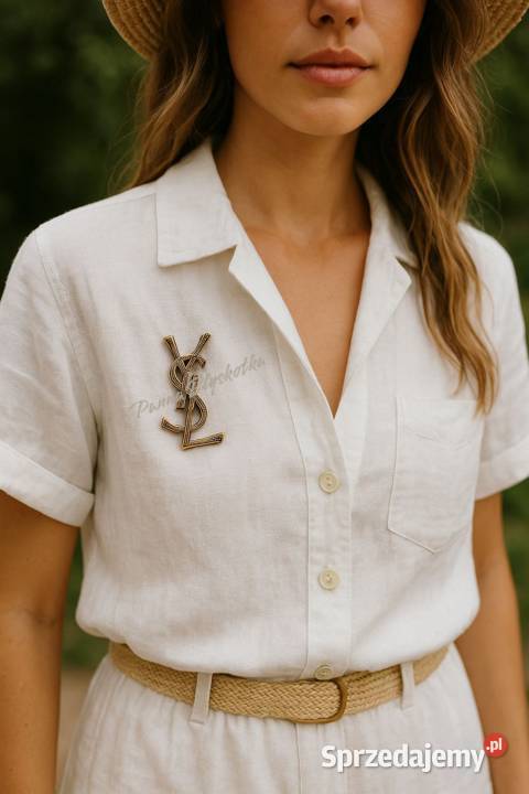Broszka YSL Yves Saint Laurent srebrna 7 Broszki Kraków