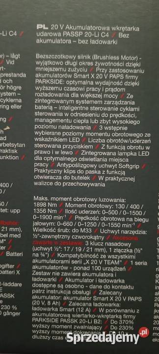 PARKSIDE PERFORMANCE Akumulatorowy klucz udarowy