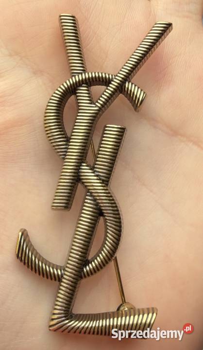 Broszka YSL stare złoto metaliczna Warszawa