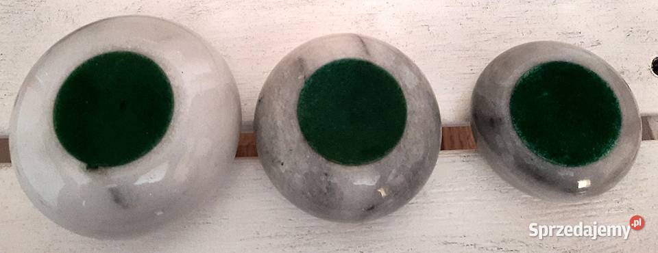 Świeczniki elipsoidalne marmur kpl 3 Świeczniki Ostrów Wielkopolski