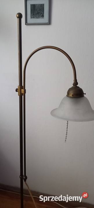 Mosiężna lampa podłogowa z ruchomym ramieniam 2 łódzkie Skierniewice