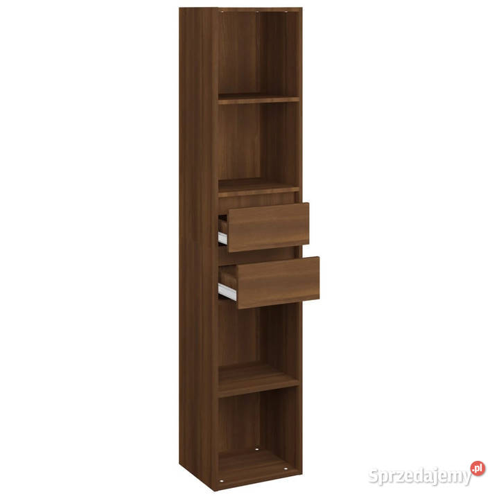 Szafka na książki brązowy dąb 36x30x171 WM815536 mazowieckie Warszawa