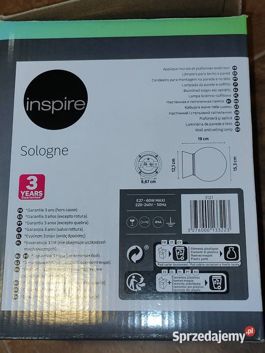 Lampa z okrągłym przeźroczystym kloszem 3 sztuki śląskie Bielsko-Biała