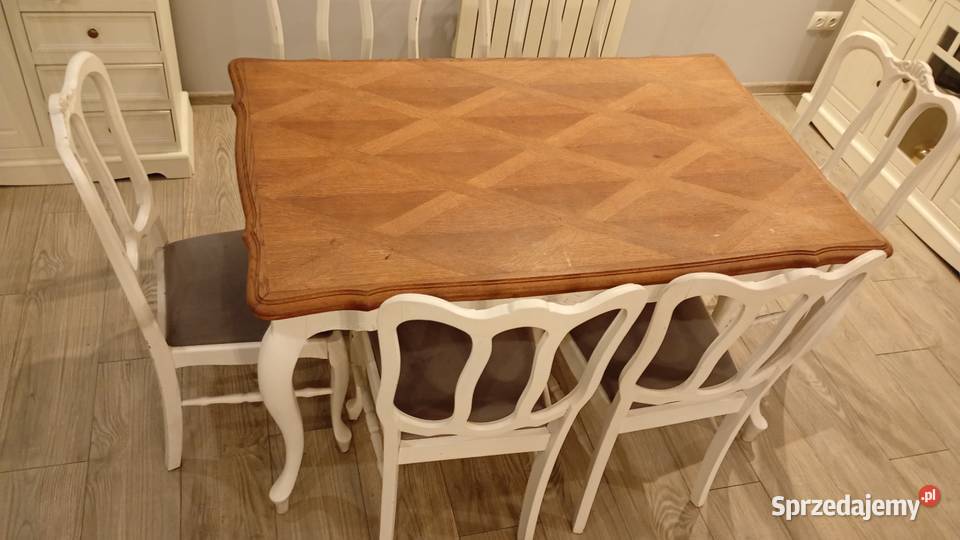 Stół z krzesłami lite drewno Leszno
