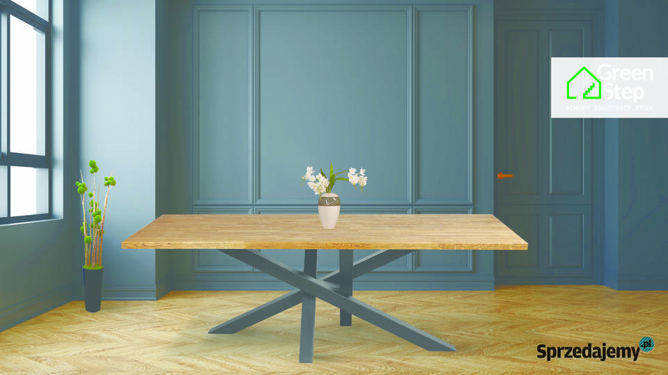 Stół dębowy Green Step 160220 stalowa noga pająk 80cm Tczew