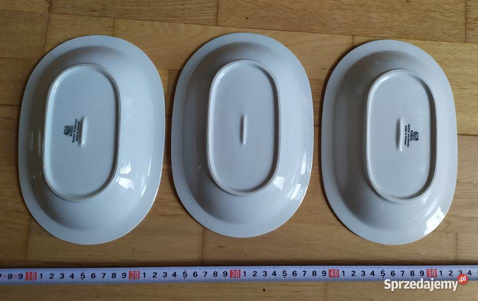 305 PÓŁMISKI PORCELANOWE 3 na wędliny PRL Retro