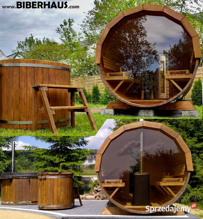 SAUNA Ogrodowa 300 OKNO 100 Beczka 500L