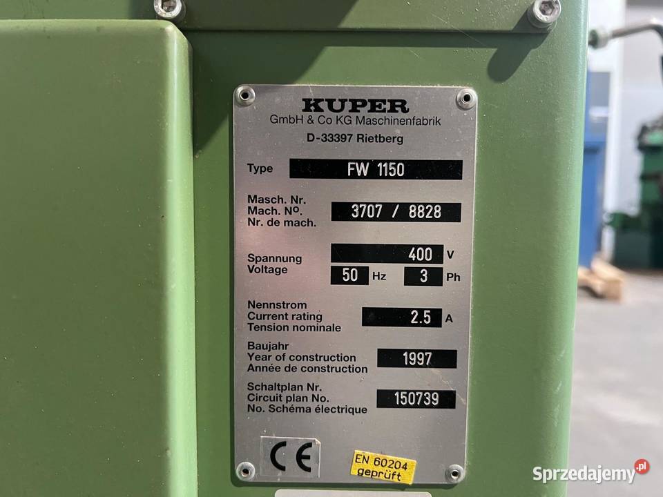 Spajarka do forniru Kuper FW 1150 małopolskie Juszczyn