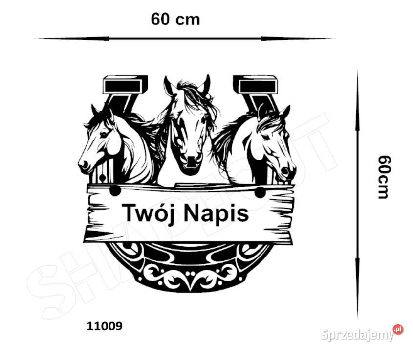 OZDOBNA NAKLEJKA NA ŚCIANĘ 60 X60 BEZ TŁA KOŃ Olsztyn sprzedam