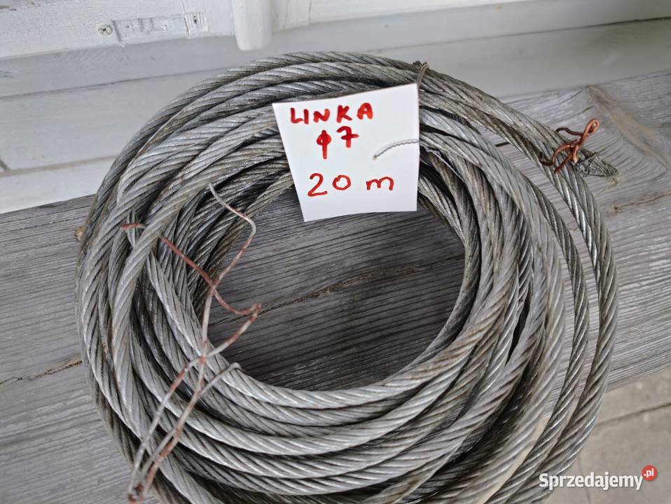 Linka stalowa średnica 7 mm 20 m nowa Stąporków sprzedam