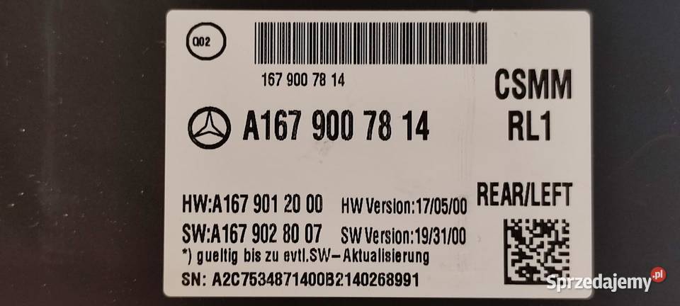 MERCEDES GLE53 W167 MODUŁ FOTELA A1679007814