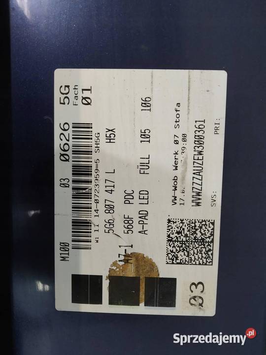 ZDERZAK TYŁ PDC GTI LH5X PRZED LIFT VW