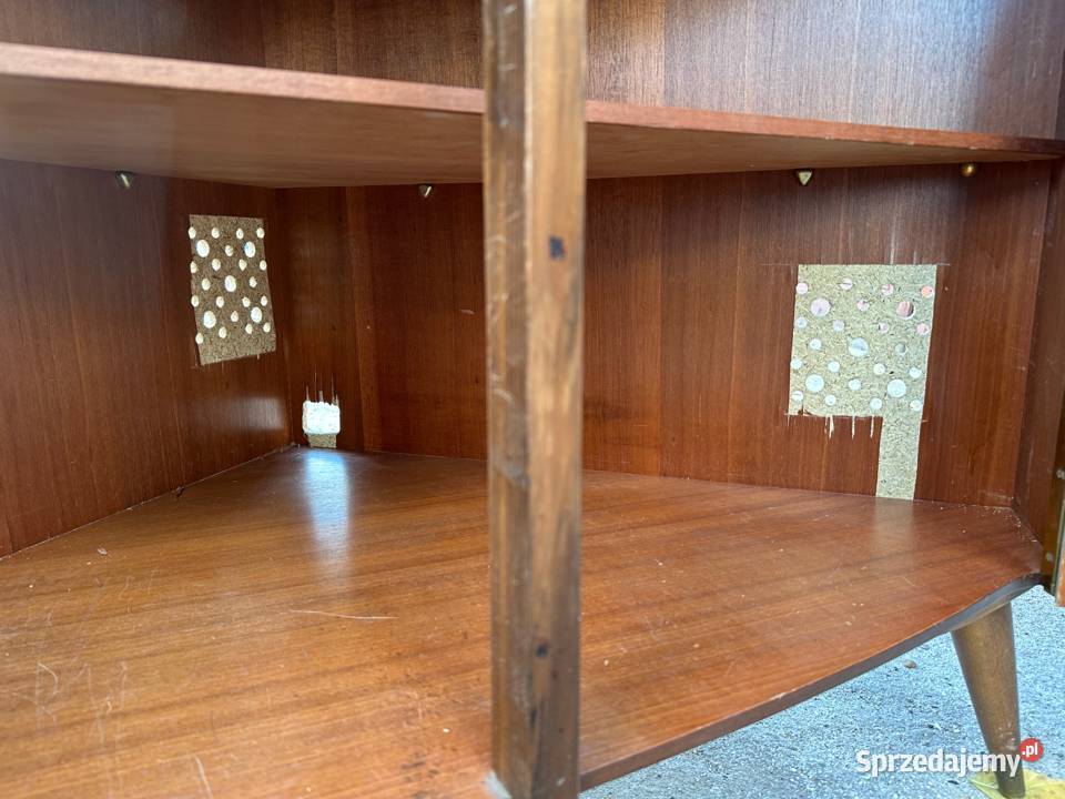Drewnina szafka komoda narożna bufet vintage prl Wrocław