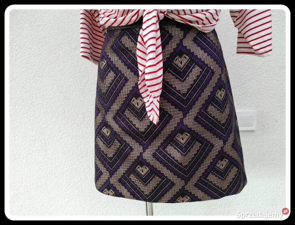 OASIS spódnica fioletowo złota z podszewką 42 XL