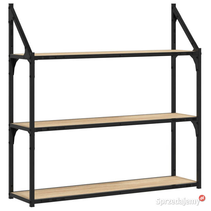 Regał ścienny z 3 półkami dąb sonoma 80x21x785 Warszawa