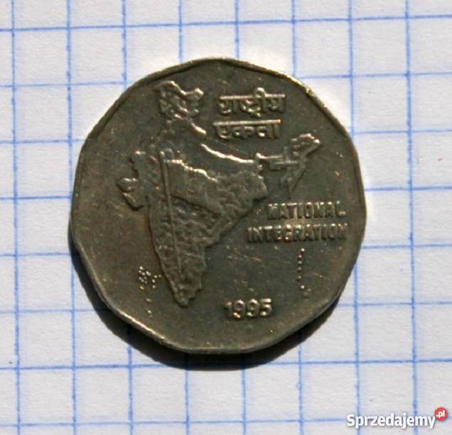 2 RUPEES 2 RUPIE 1995 INDIE Piszczac