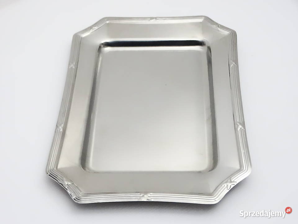 Taca metalowa z ozdobnym rantem stal nierdzewna lubelskie Biłgoraj