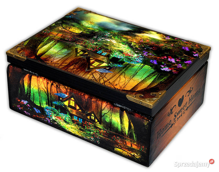 SZKATUŁKA DREWNIANA pudełko MAGICAL FOREST 19x14 Bydgoszcz