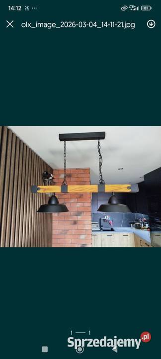 Lampa wisząca oldburystal drewno Bielawa