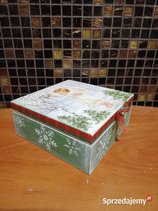 Świąteczne pudełko aniołek miś sarenki handmade Kędzierzyn-Koźle sprzedam