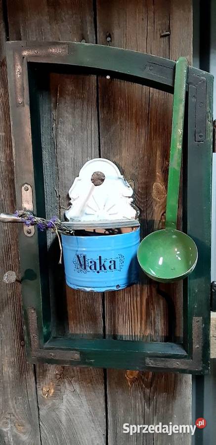 Stary pojemnik emaliowany MakaPRl niebieski Dom i Ogród Sosnowiec