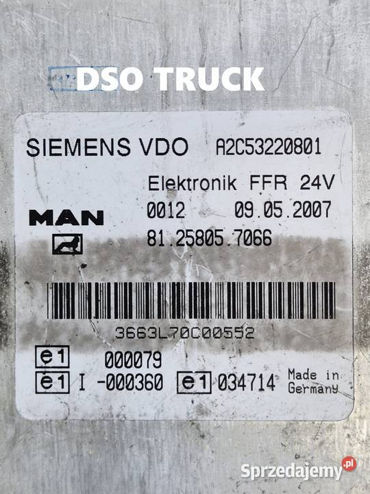 81258057066 STEROWNIK KOMPUTER FFR SIMENS VDO Zawichost