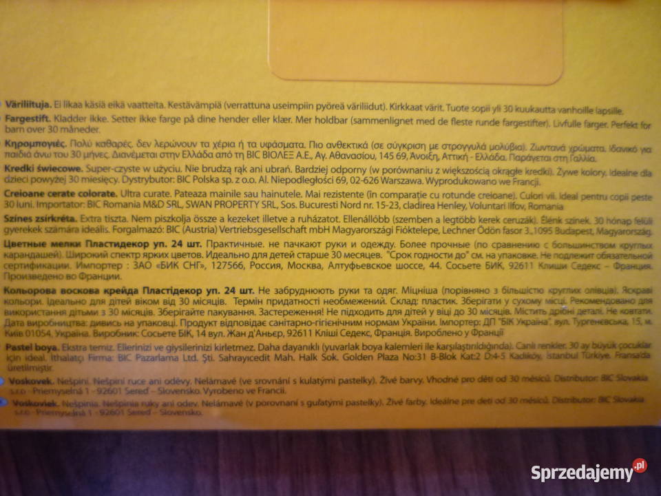 NOWE Kredki świecowe 24 kolory BIC Niebrudzące zachodniopomorskie Szczecin