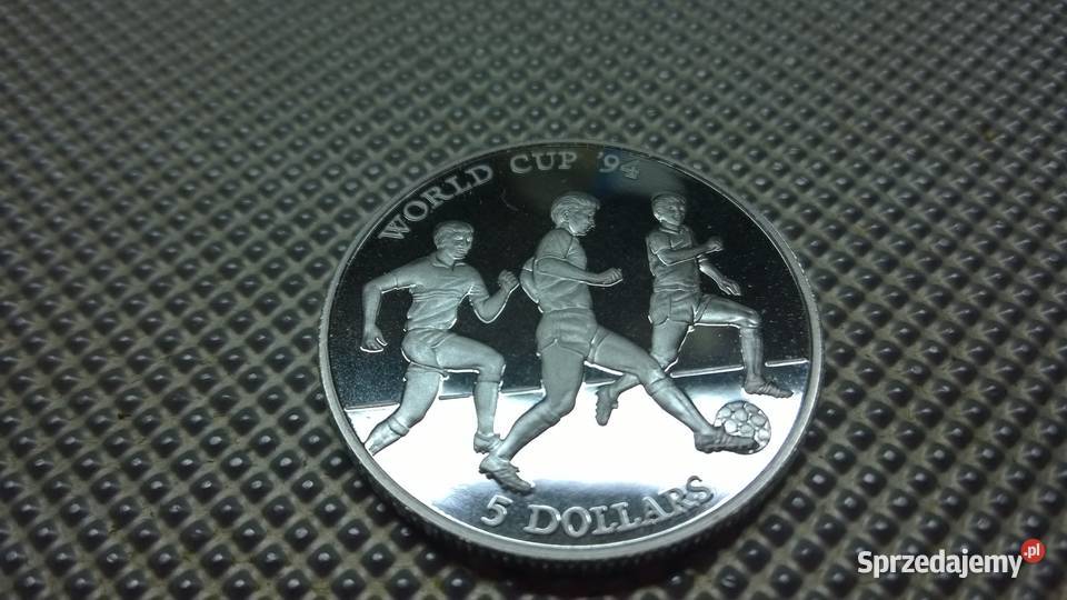 moneta Wyspy Cooka 5 dolarów 1991 Mundial 1994 Numizmatyka Warszawa