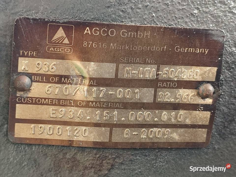 Dyferencjał tył 6700100661 MASSEY FERGUSON 8690 wielkopolskie