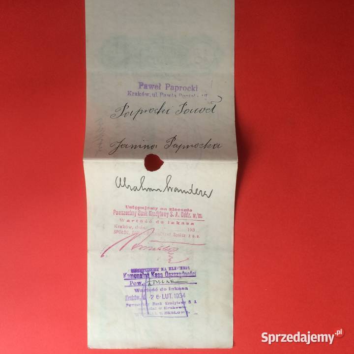 1525 Weksel Wystawiony W Krakowie 23 Antykwariat Szczecin