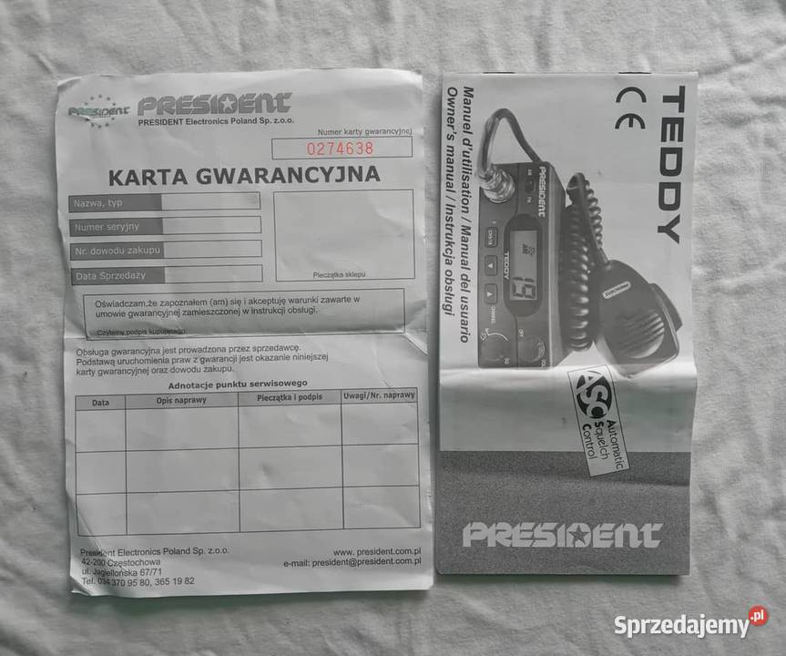 Sprzedam CBRadio President Teddy Gryfów Śląski