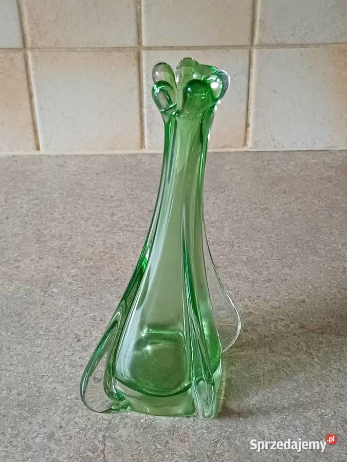 vintage zielony wazonik Nowy Targ