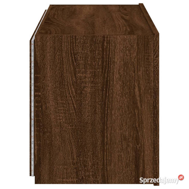 Ścienna szafka TV z LED brązowy dąb 80x35x41 Warszawa