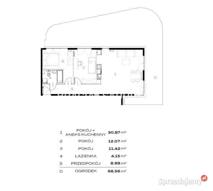 Mieszkanie Kraków 29 listopada 675m2 3 pokoje małopolskie sprzedam