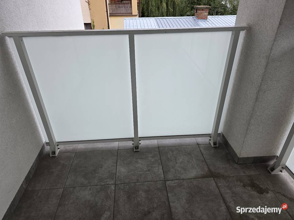 Balustrada barierka aluminium szkło biała Łuków