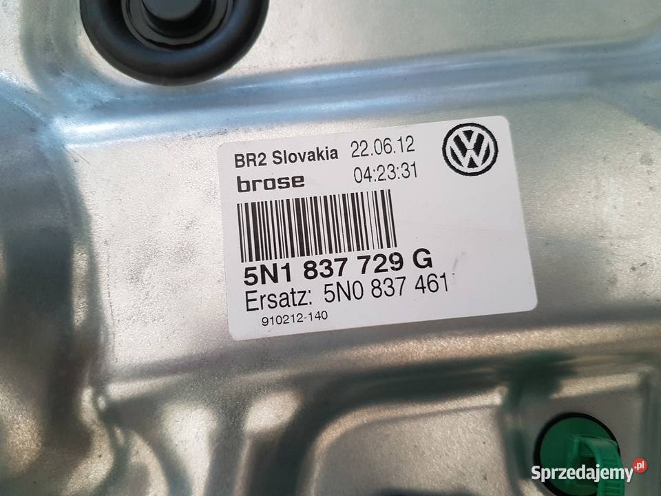 VW TIGUAN MECHANIZM PODNOSNIK SZYBY LEWY PRZOD Turek