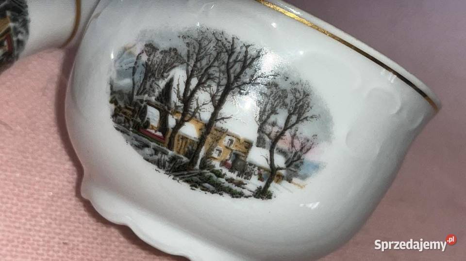 Dzwonek z miseczką Sygnowany Crown Bavaria Gdańsk