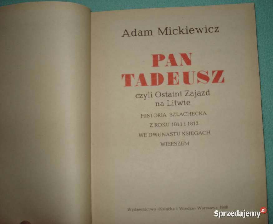 Pan Tadeusz Pozostałe Warszawa