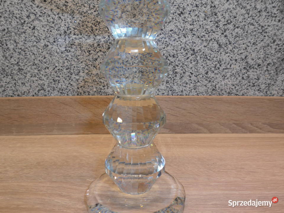 Świecznik Kryształowy Porcelana i szkło