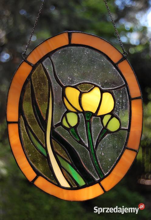 Kaczeńce kwiaty witraż Tiffany szkło witrażowe Dekoracje i ozdoby lubelskie Lublin